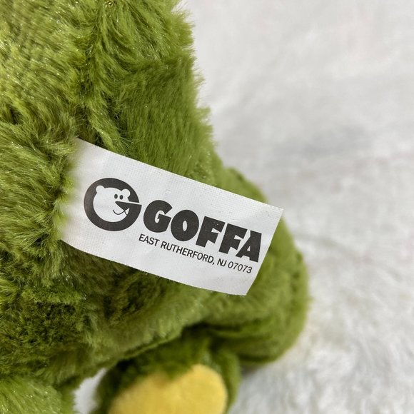 Goffa Plush Dinosaur Triceratops Sitting Green Cute Stuffed Animal 10" NWT - Picture 5 of 9